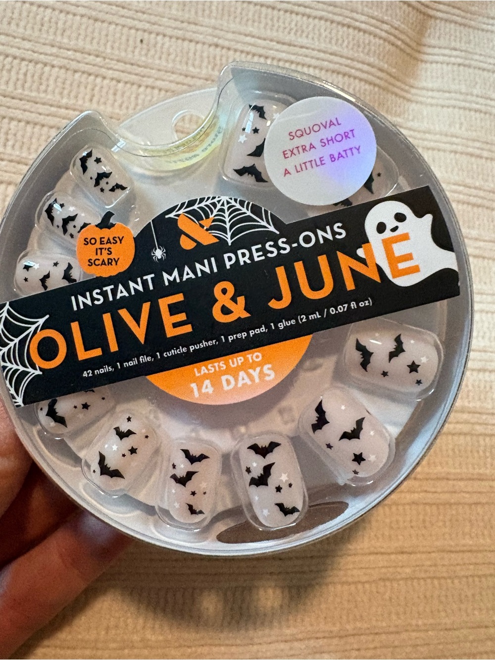 Olive & June A Little Batty Instant Mani Press-On Nails Extra Short Halloween